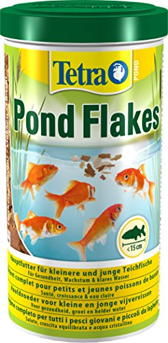 Tetra Pond Flakes - Fischfutter-Flocken für kleinere und junge Teichfische, für eine abwechslungsreiche und ausgewogene Ernährung, 1 L Dose
