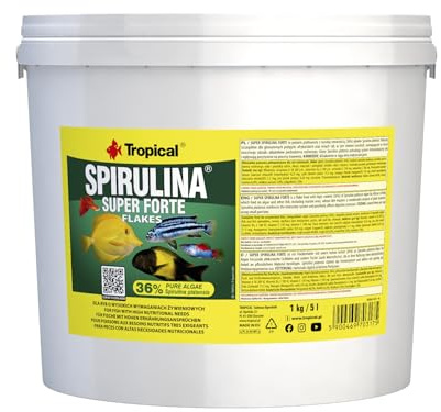 Tropical Super Spirulina Forte flingfoder med 36% Spirulina (platensia) innehåll, 1 förpackning (1 x 5 l)