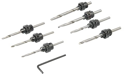 Daptez® 7 Piezas Cónico Madera y Taladro Avellanado Juego Brocas Tornillos 4 Pasador Bolsillo Jig