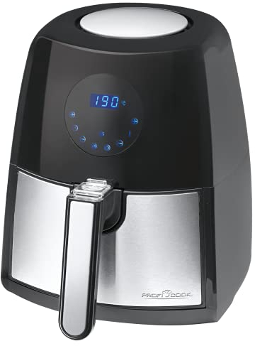 ProfiCook Heißluft-Fritteuse | Öl-und Fettfrei | 7 Frittierprogramme | variables Zeitprogramm | Temperaturprogramm | 2,5 L Kapazität, LED-Display | herausnehmbarer Behälter | PC-FR 1147 H