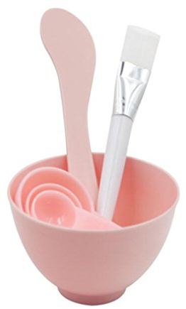 6 en 1 plastique portable masque masque mélange bol avec cuillère bâton spatule pinceau bricolage fait maison kit de mélange soins de la peau soin du visage accessoires (couleur aléatoire)
