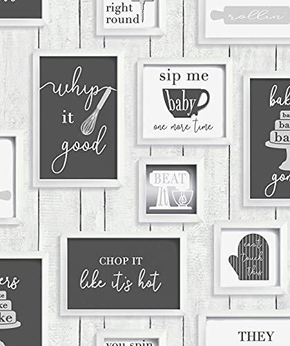 Contour Framed Quotes Black/White Heavy Weight Vinyl Wallpaper | Paste The Wall | Black Typography | Eco-Friendly