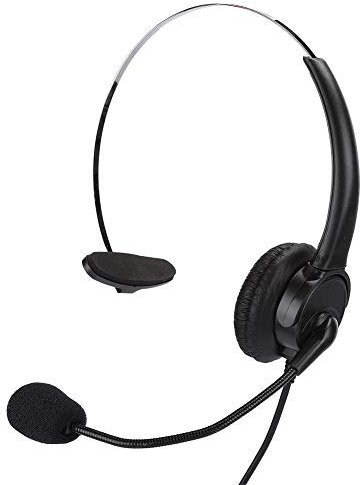Cuffie telefoniche per Call Center, Cuffie monoaurali con Microfono, Testa in Cristallo RJ9 a 4 Pin, Cuffia per Telefono Fisso di casa Ufficio