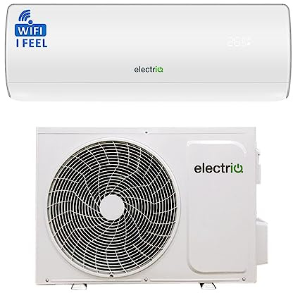 electriQ iQool Plus 12,000 BTU A+++ Smart Wall Split Air Conditioner & Heat Pump, Wi‑Fi/Voice Control, “I Feel” Sensor, Self‑Cleaning, Blue‑Fin Coating, Includes 5 m Pipe Kit with 5 Years Warranty