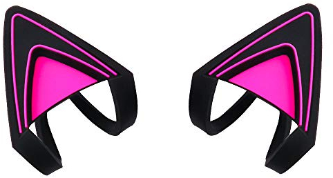 HUYUN Silicone Cat Kitty Ears Lovely Attachable Accessory headphone Compatible for Razer Kraken 2019, Kraken TE Headsets (Purple)