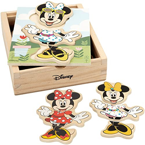 WOOMAX Disney Träpussel kostymer Mimmi 19 bitar 12,5 x 14 cm (48724), flerfärgad, resor