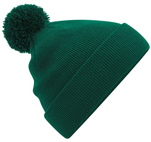 Beechfield - Junior original pom pom beanie - Bottle Green - One size