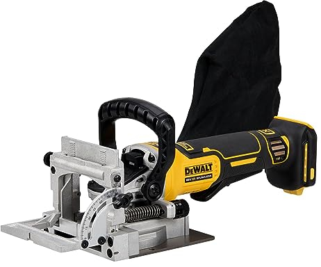 Dewalt 18V Akku-Flachdübelfräse DCW682NT (bürstenlos, mit präziser Zahnstangenführung & einstellbare Fixrasten, inkl. AirLock Adapter, TSTAK Box & Zubehör, Lieferung ohne Akku & Ladegerät)