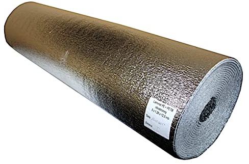 Wkret-Met FD PLUS 1,2x12,5m = 15qm Metallisierte Polysterfolie (MPET) + EPE-Schaum (EPE) Dreischichtige wärmeisolierende Thermoisolierung