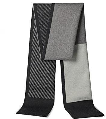 LumiSyne Warmer Winterschal Für Herren Mode Farbnähte Streifen Casual Business Stil Weiche Langer Schal Leicht Warme Gestrickter Schal Einfach Schick Gentleman