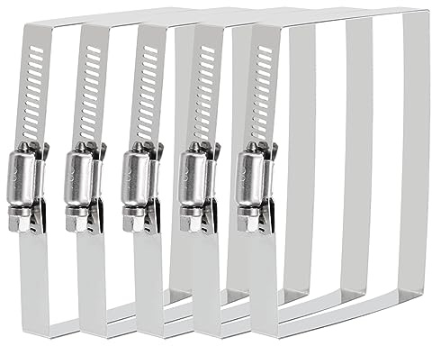 QUARKZMAN Abrazaderas Rectangulares para Manguera, 4 X 3 Acero Inoxidable 304, para Sujetar Conducto Cuadrado Tubería, Asegurar Manguera, Cable Y Aplicación Proyecto Puente, 5uds