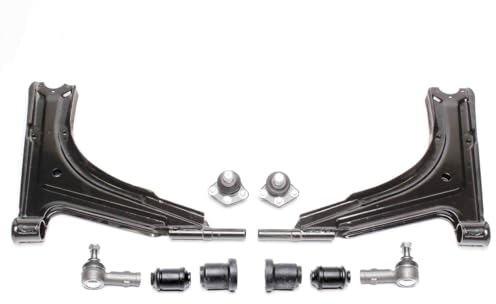 53VW0001 10-teiliges Set Querlenker Kit Groß mit Querlenker Gummilager Kugelkopf Querlenkerlager Spurstangenkopf Referenznummern: 71407153D, 171407365F, 171407365G, 171407181, 171 407181A