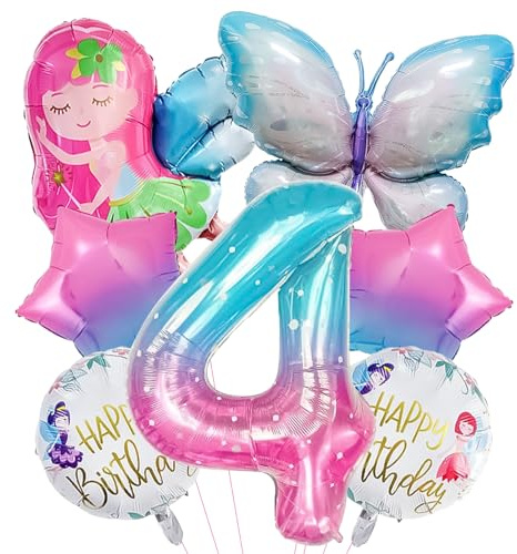 ARONRAVE Geburtstag Deko Schmetterling Mädchen 4 Jahre Schmetterling Geburtstag Deko Schmetterlings Folienballon Schmetterlings Ballon 4. Geburtstag für Schmetterlinge Themen Party