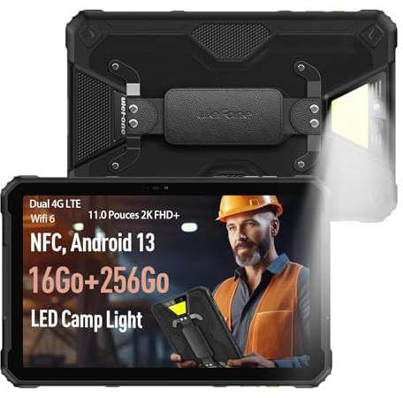Ulefone Armor Pad 2 Outdoor Tablet - Wasserdicht Tablet 11 Zoll, 18600mAh Akku, 48MP+16MP Kamera, 750 Lumen Camping Light, 16GB+256GB/2TB Robustes Tablets Dual SIM 4G/NFC/WiFi 6/GPS/OTG