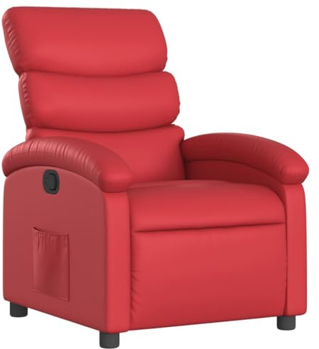 CKioict Lesesessel Cocktailsessel Moderner Polstersessel Relaxsessel Rot KunstlederGeeignet für Büro, Schlafzimmer, Arbeitszimmer