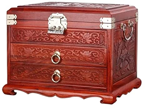 GOOPEEG Ohrring-Aufbewahrungsbox Schmuckschatulle Aufbewahrungsbox Antike Schmuckschatulle Handgemachter Schmuck Palisander Handwerk Schminktisch Dekoration Damen Hochzeit Schmuck-Organizer
