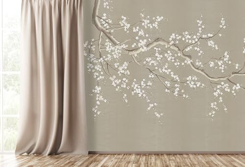 Naturempress Papel Pintado Pared 3D Papel Tapiz Flor De Ciruelo Zen Fotomurales 3D Tv Fondo Pared Dormitorio Murales Papel Tapiz Moderno