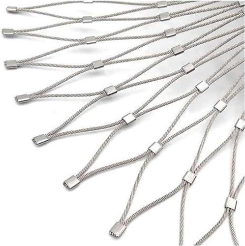 Yoeoefuo Metallseilnetze Drahtgitter Feinmaschig 1x10m 2x10m 3x10m Flexibles Seil-Geländer-Netz Multifunktionales Metallgeflecht Tierische Barriere Gartennetze Maschendrahtzaun Hasendraht Steckzaun (