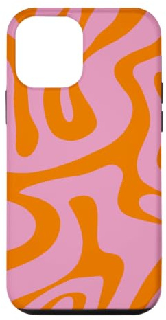 Hülle für iPhone 12 mini Rosa und Orange Liquid Swirl Abstraktes ästhetisches Muster