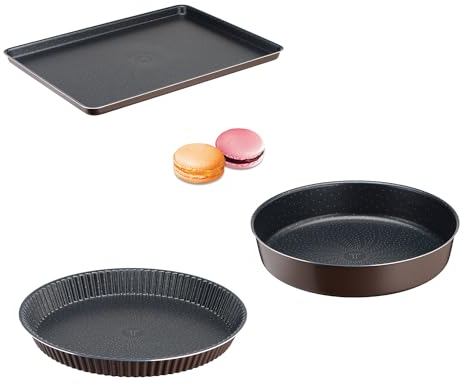 Tefal Success Moule à tarte 30cm chocolat J1608402 + Plaque à pâtisserie chocolat J5547002 + Moule à manqué 24 cm J1609602