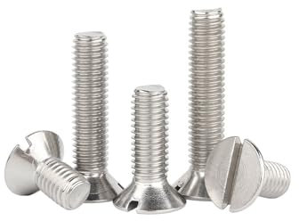 oavhvchg 5/10/20/30 Stück M5 M6 M8 M10 Länge 8-60 mm Schlitz-Flachkopf-Maschinenschraube Metrisches Gewinde Senkkopfschraube 304 Edelstahl(50mm (5pcs),M6)