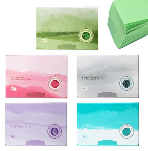 EIHI 500 Stück Löschpapier, Natürliches Oil Control Paper, Weich, Halten Sie Die Haut Frisch Und Glatt, Gesichts-Löschpapier, Durchscheinendes Gesichtsöl, Blotting Paper Für Männer Frauen