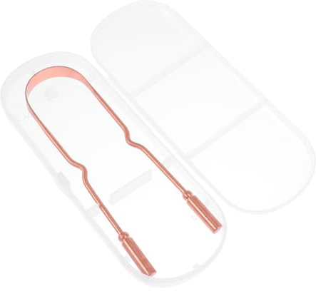 Pulisci Lingua in Rame con Spazzola e Scatola Oro | Accessorio per Igiene Orale, Design Innovativo e Facile da Identificare, per Pulizia Accurata