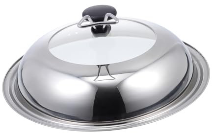 WATIIFUFU Universaler Edelstahl Kochtopfdeckel Mit Sichtfenster Anti-verbrühschutz Abnehmbare Abdeckung Hitzebeständig Und Langlebig Für Wok Pfanne Alltagsküche Und Gastronomie