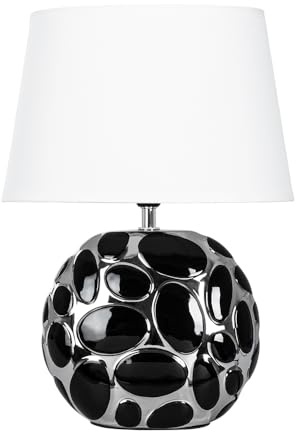 ARTE LAMP Tischlampe Moderne Keramik-Tischleuchte für Wohnzimmer, Mohnfarbenes Chrom, E14, dimmbar, 18 x 25 x 34 cm
