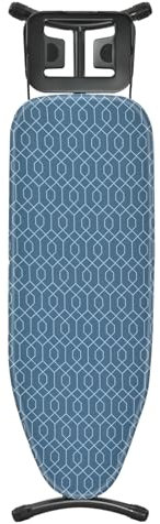 Ironing Board with Iron Rest, Iron Board with Extra Thick Cover, Compact and Space Saver Foldable Ironing Board, Adjustable Height and Lightweight Design, 116.5cmx33cm