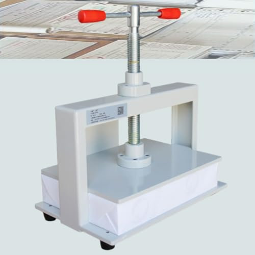 WEICNE Papierbrikettpresse, A4 Buchbinderpresse Maschine, Manual Bookbinding Press ，34.6cm X 22cm X 23cm ，Papierpresse Für Briketts，Weiß,1500 kg Druck