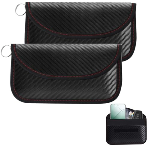 Faraday Pouches for Auto Keys, 2 Pack RFID Blocker Key Pouch for Key Fob Waterproof Keyless Entry Car Case Pouch Anti-Theft Signal Blocking Bag for Cars Keys Mobile Phone Credit Cards