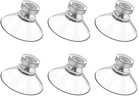 Saugnapf 6 Stück Extra Stark PVC Transparente Saugnäpfe Ø 53mm Saugnapf mit Gewinde Ohne Haken Saugnäpfe Suction Cup für Glasplatten Sonnenschutz Auto Fenster Dekoration Aufhängung