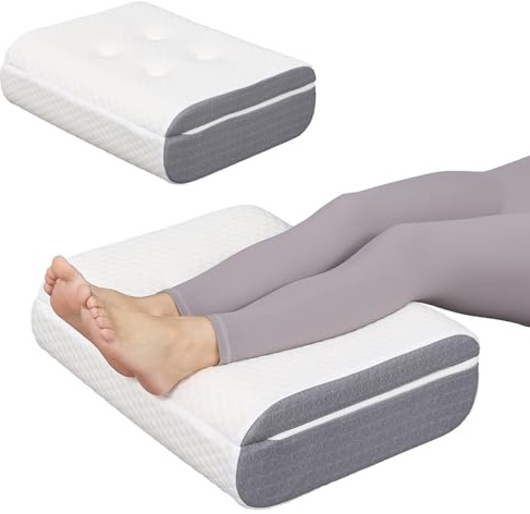 GOFORIT Beinkissen für Rückenschläfer, Zweilagiges Memory-Schaum Beinhochlagerungskissen, Ergonomisches Venenkissen zur Entlastung, weich & stützend, mit waschbarem Bezug