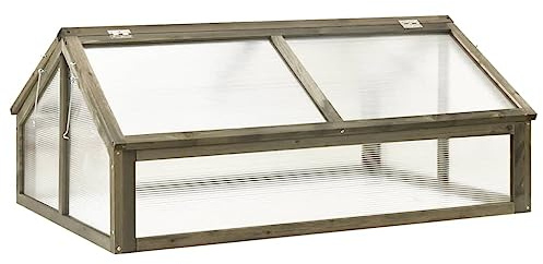 Genérico Invernadero de Madera de Abeto Gris 114x80x50 cm,Casa y jardín,Jardín,Jardinería,Invernaderos-316416