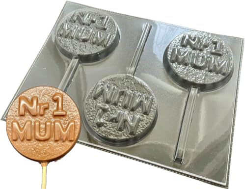 Nr 1 Mum Round Chocolate Lolly Mould Make 75g Lollipops