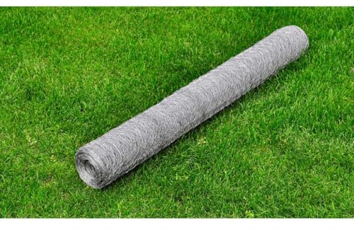 Maschendraht verzinkter Stahl 25 m x 0,75 m, 0,5 mm Drahtstärke, 25 mm Maschenweite, ideal als Gartenzaun, Tierzaun, Volierendraht für Geflügel und Gartenbegrenzung, wetterbeständig silbern