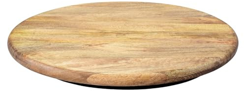 Drehteller SERVANT - 60cm - natur - Mangoholz drehbar handgefertigt | Massiv, Unikat, montiert geliefert, pflegeleichte Oberfläche, Maserung, Holzmerkmale, Servierteller, Platte