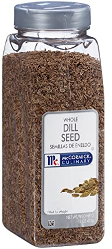 McCormick Culinary Whole Dill Seed, 15 oz - One 15 Ounce Container of Dill Seed Spice, Versatile for Use in Salads, Dressings, Bread, Entrees, Pickling and More
