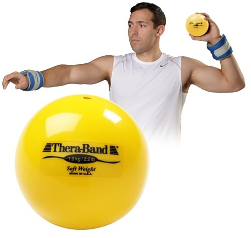 TheraBand mjuka vikter gul 1 kg | lätt handvikt för rehabilitering och träning