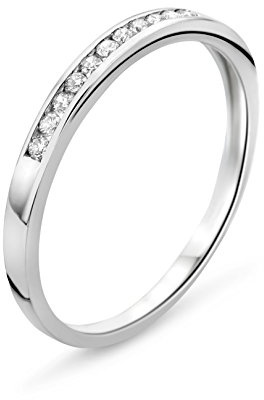 MIORE Ring Damen Ewigkeitsring Weißgold 9 Karat / 375 Gold Diamant Brillianten 0.10 ct