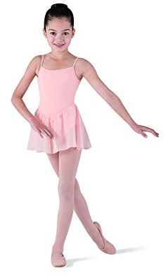 Bloch CL3977 Ärmelloses Mädchentrikot mit Chiffonrock Rosa 14