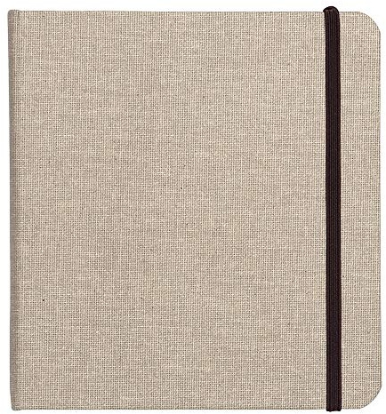 Clairefontaine 96101C Goldline resealbum (kuvert av naturlinne, DIN A6, 10,5 x 14,8 cm, 32 ark, 180 g, lämplig för multiteknik, perfekt för din resa, praktisk och robust) beige