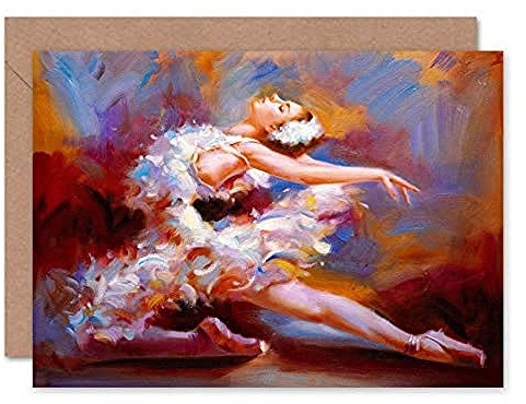 Fine Art Prints Ballet Dancing Saute Painting Greeting Card With Envelope Inside Premium Quality,12.5 x 17.5 cm