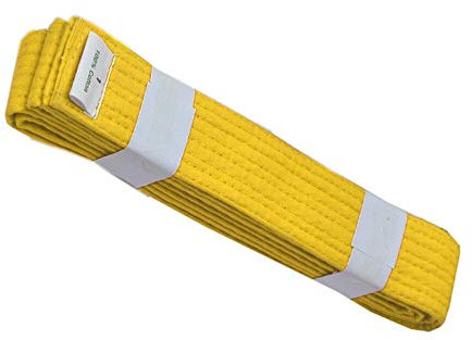 IBEX Taekwondo-Karate-Gürtel für Kinder und Erwachsene, 215 bis 300 cm (Grün, Orange, Lila, Rot, Gelb, Weiß), gelb, 3-245cm