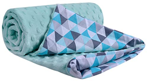 Medi Partners Babydecke Baby Decke Neugeborenen - Kuscheldecke Geschenk Babydecken 75x100cm für Kleinkinder Mädchen Krabbeldecke Kinderbett Kinderwagen 100% Baumwolle (Dreiecke Mint minzer Minky)