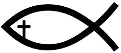 Jesus Fish Tattoo Symbol Design Fun Bumper Window Decal JDM Sticker 10CM x 4.2CM