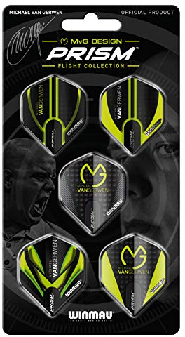 WINMAU - Dartflug Kollektionen - Dartflüge 5 Sets pro Packung (insgesamt 15 Stück) Extra dick 100 Mikron - Dartflüge in Standardform - Professionelles Dartzubehör