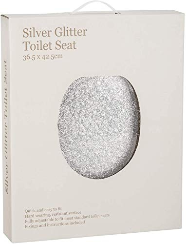 A2Z New Silver Glitter Toilet Seat Stunning Glittering Detailing Durable Design