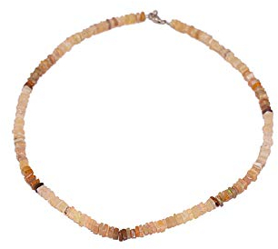 SchmuckDesignByEmma Opal Scheiben Collier 4 mm mit Farbverlauf in Gelbtönen